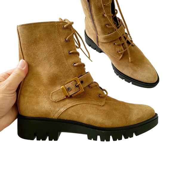 Anthropologie Kalia Lace Up Boot 8 Brown New in Box - Picture 2 of 11